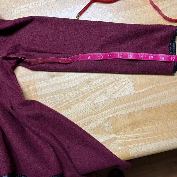 Burgundy Wrap Coat (size M, fits like an XS, see measurements) - Picture 8 of 8